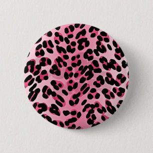Macaron Rond 5 Cm RAB Rockabilly Pink Cheetah Imprimer