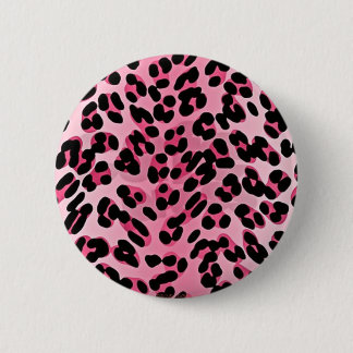 Macaron Rond 5 Cm RAB Rockabilly Pink Cheetah Imprimer