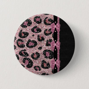 Macaron Rond 5 Cm RAB Rockabilly Pink Leopard Ribbon Bows
