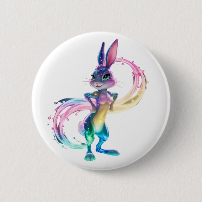 Macaron Rond 5 Cm Rabbit adorable (Devant)