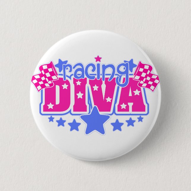 Macaron Rond 5 Cm Racing Diva (Devant)