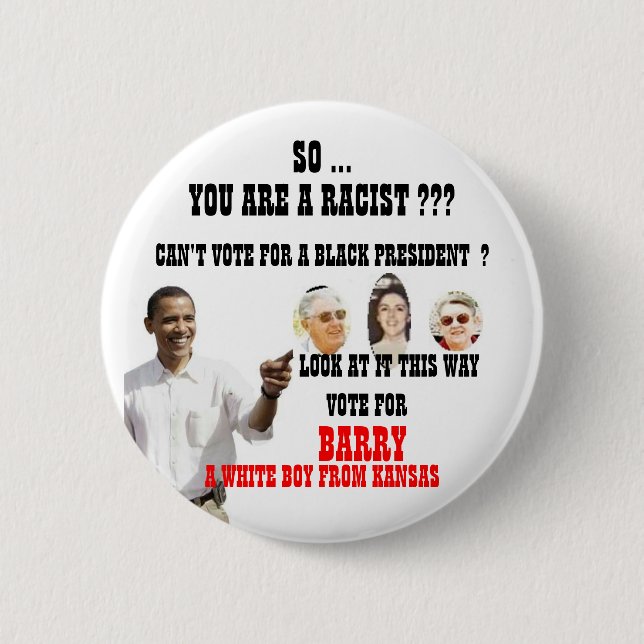 MACARON ROND 5 CM RACISTE D'OBAMA (Devant)