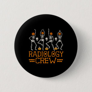 Macaron Rond 5 Cm Radiologie Crew Dancing Skeleton Citrouille Fun Ha