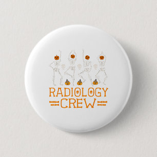 Macaron Rond 5 Cm Radiologie Crew Dancing Skeleton Citrouille Fun Ha