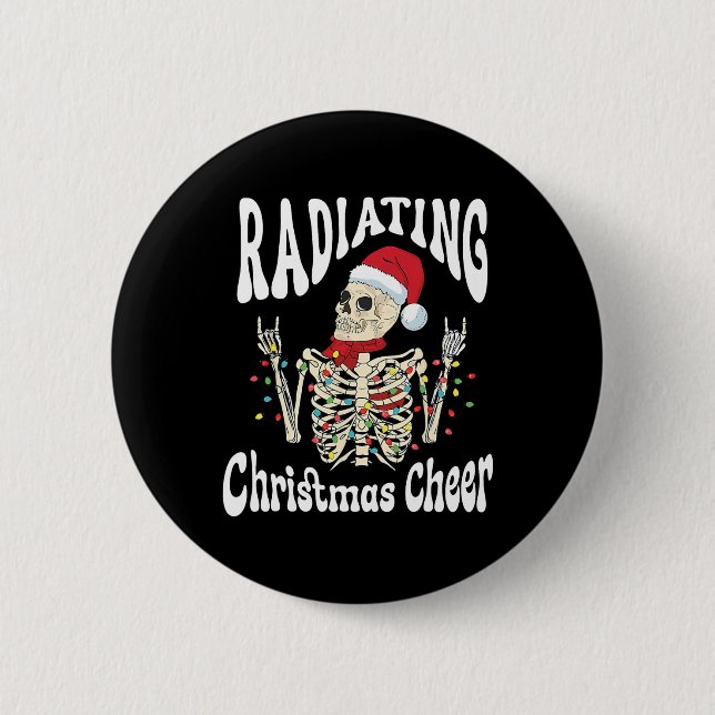 Macaron Rond 5 Cm Radiology Radiating Christmas Cheer X-ray Rad Tech (Devant)