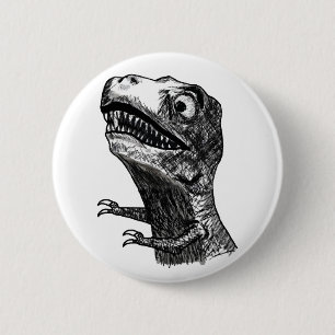 Macaron Rond 5 Cm Rage Meme de T-Rex - bouton de Pinback