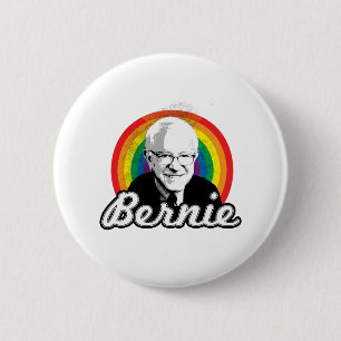 Macaron Rond 5 Cm Rainbow Bernie - Politique LGBT -