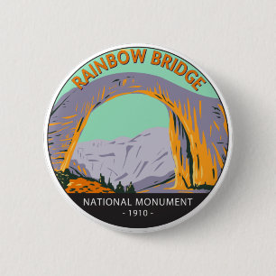 Macaron Rond 5 Cm Rainbow Bridge National Monument Utah Vintage