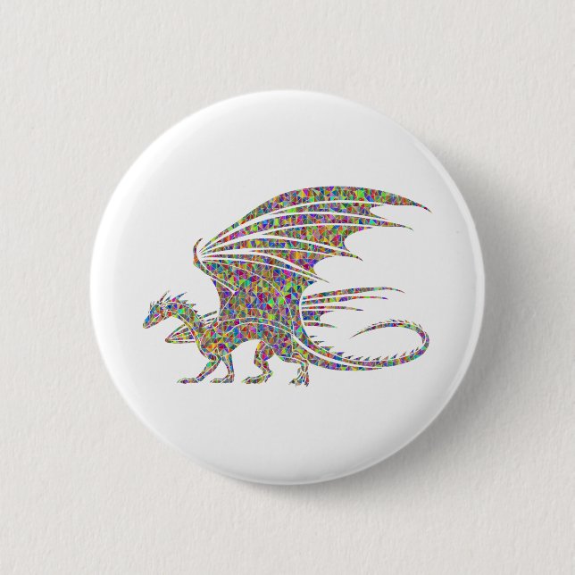 Macaron Rond 5 Cm Rainbow Dragon Tribal Tattoo Idée (Devant)