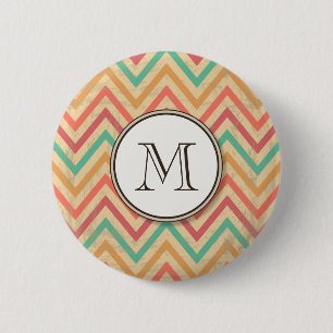 Macaron Rond 5 Cm Rainbow Grunge Zigzag Chevrons