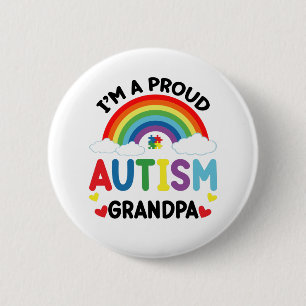 Macaron Rond 5 Cm Rainbow I'm A Proud Autism Grandpa Autism Awarenes