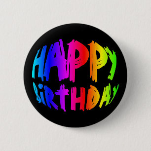 Macaron Rond 5 Cm Rainbow Joyeux anniversaire