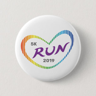 Macaron Rond 5 Cm Rainbow Love Heart 5K Run