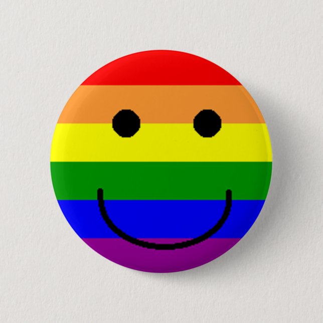Macaron Rond 5 Cm rainbowsmiley (Devant)