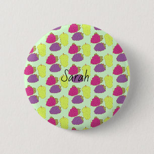 Macaron Rond 5 Cm Raisins Rouge, Vert Et Violet