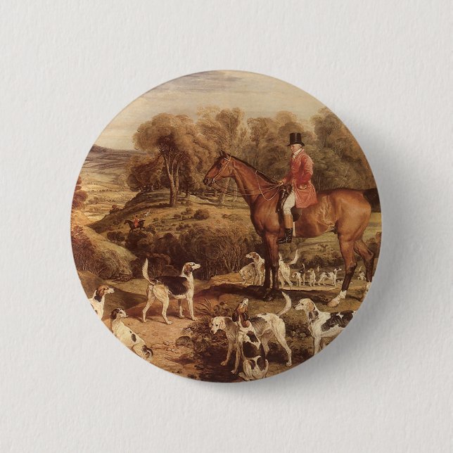 Macaron Rond 5 Cm Ralph Lambton et ses Hounds par James Ward (Devant)