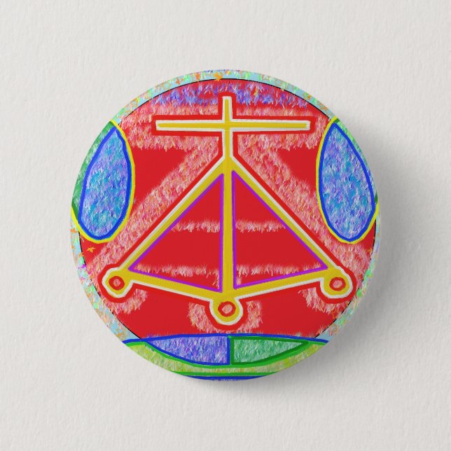 Macaron Rond 5 Cm RAMA - Signe curatif de Karuna Reiki par Navin (Devant)