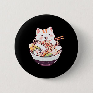 Macaron Rond 5 Cm Ramen Cat Kawaii Neko Mignonne Chemise Anime Pour 