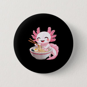 Macaron Rond 5 Cm Ramen d'axolotl d'anime kawaii