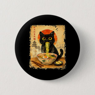 Macaron Rond 5 Cm Ramen Japonais Chat Drôle Graphique Anime Chat
