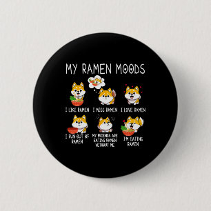 Macaron Rond 5 Cm Ramen Shiba Inu Amoureux des chiens Nouilles Japon