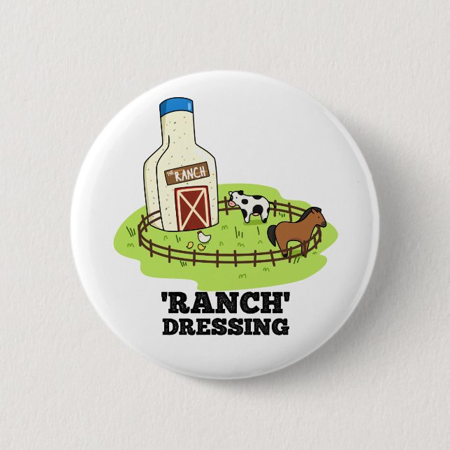 Macaron Rond 5 Cm Ranch Dressing Funky Food Pun (Devant)