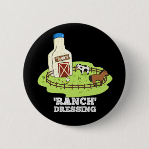 Macaron Rond 5 Cm Ranch Dressing Funny Food Pun Dark BG