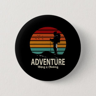 Macaron Rond 5 Cm Randonnée et escalade d'aventure