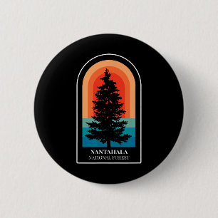 Macaron Rond 5 Cm Randonnée Rétro Forêt Nationale de Nantahala Carol