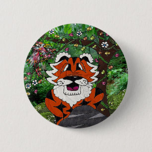 Macaron Rond 5 Cm Randonner Notre Planète Eco-Team Tgrr Tiger Vêteme