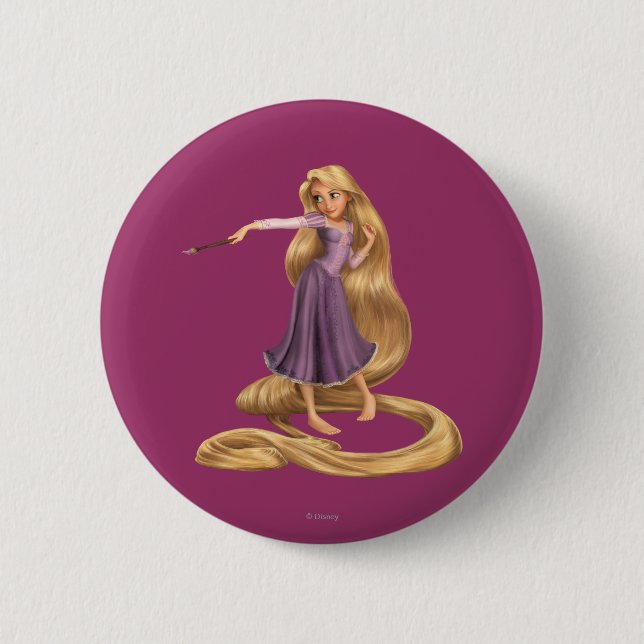 Macaron Rond 5 Cm Rapunzel avec pinceau 2 (Devant)