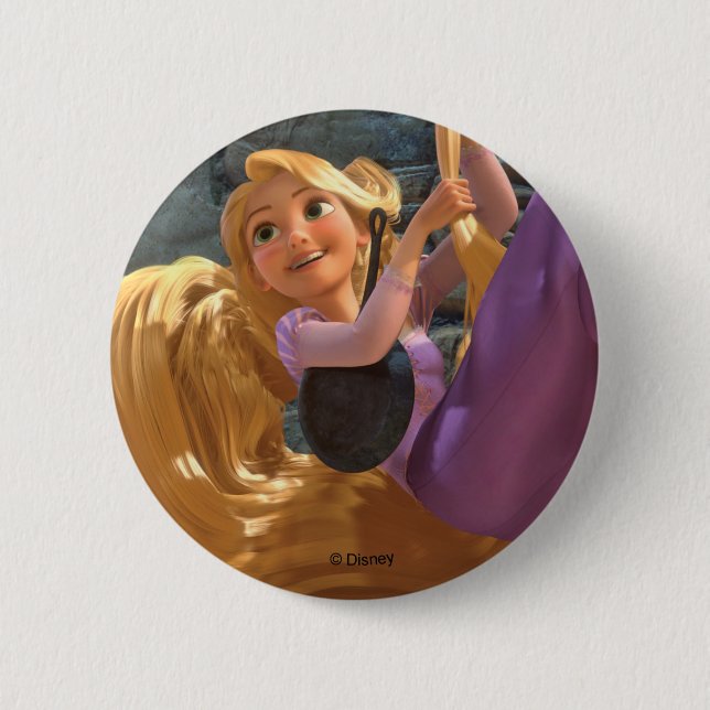 Macaron Rond 5 Cm Rapunzel | Gros rêves (Devant)