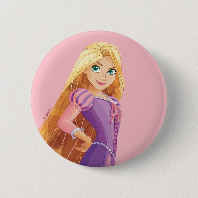 Macaron Rond 5 Cm Rapunzel intrépide (Devant)