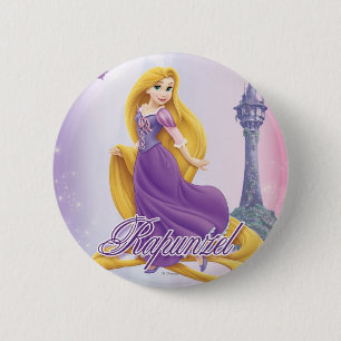 Macaron Rond 5 Cm Rapunzel Princess