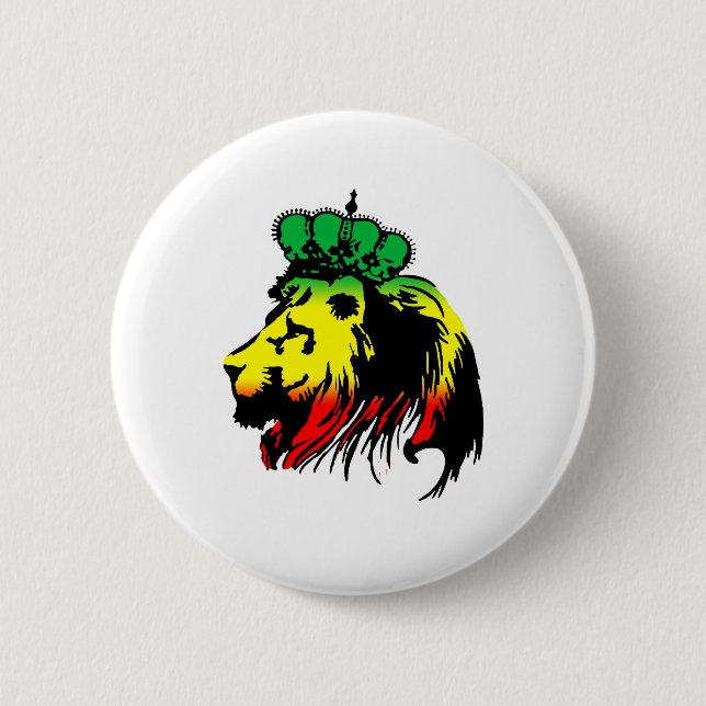 Macaron Rond 5 Cm Rasta Lion de Juda (Devant)