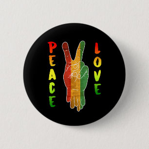Macaron Rond 5 Cm Rasta Pride Peace Love