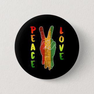 Macaron Rond 5 Cm Rasta Pride Peace Love