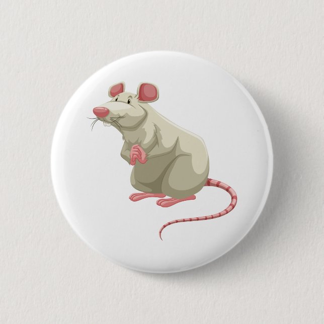 Macaron Rond 5 Cm Rat blanc mou (Devant)