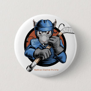 Macaron Rond 5 Cm Rat d'hockey