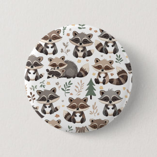 Macaron Rond 5 Cm Raton laveur mignon