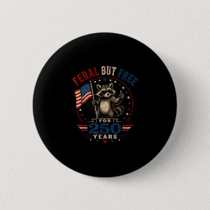 Macaron Rond 5 Cm Raton laveur sauvage mais patriotique depuis 250 a
