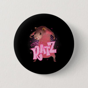 Macaron Rond 5 Cm Ratz Fun Souris Rose Rat Mème Hommes Femmes Hallow