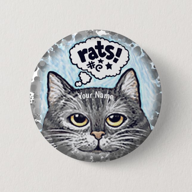 Macaron Rond 5 Cm ratzcat oh rat chat pin (Devant)