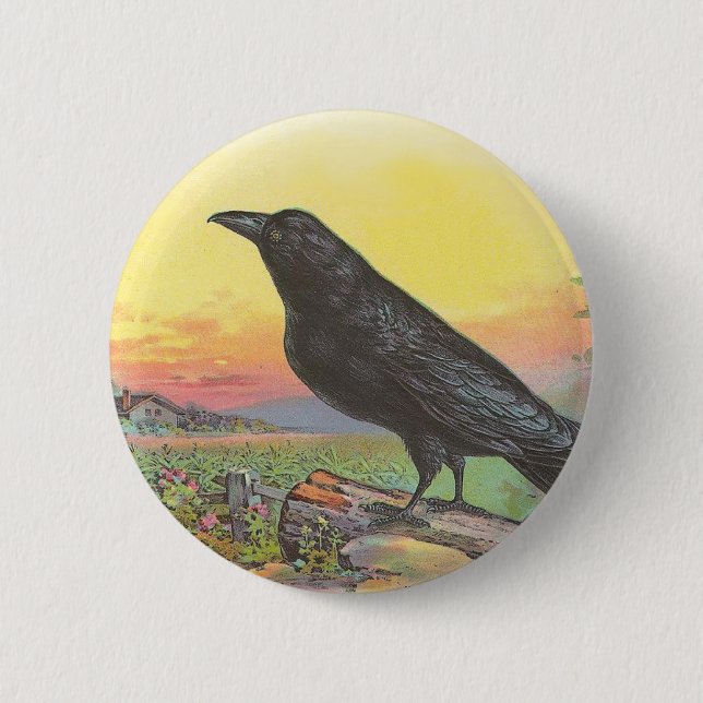 Macaron Rond 5 Cm Raven (Devant)