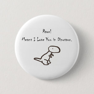 Macaron Rond 5 Cm RAWR ! Signifie je t'aime dans le dinosaure