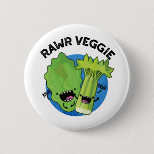 Macaron Rond 5 Cm Rawr Veggie Funny Food Pun