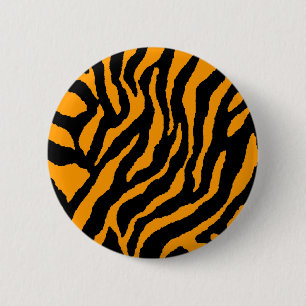 Macaron Rond 5 Cm RAYURES ORANGES de TIGRE du TIGRE 80s de COREY