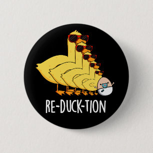 Macaron Rond 5 Cm Re-duck tion Funny Animal Canard Pun Dark BG