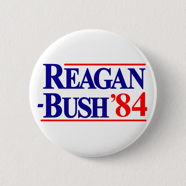 Macaron Rond 5 Cm Reagan Bush 84 (Devant)