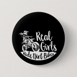 Macaron Rond 5 Cm Real Girls Ride Dirt Bikes design Funny Gift
